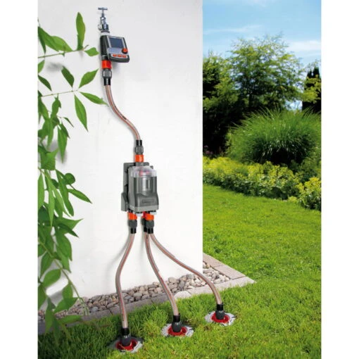 Wasserverteiler, Gardena, Bis 6 Anschlussgeräte, Für Bewässerungscomputer -Freien Garten Promotion Geschäft 0930101138 Wasserverteiler automatic 6 61557