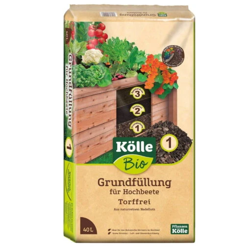 Hochbeet-Grundfüllung, 1800l, 45 Sack à 40 L, Ohne Zusätzliche Versandkosten -Freien Garten Promotion Geschäft 0960300200 0960300207 Koelle Bio Hochbeet Grundfuellung 40l PAL45 88382