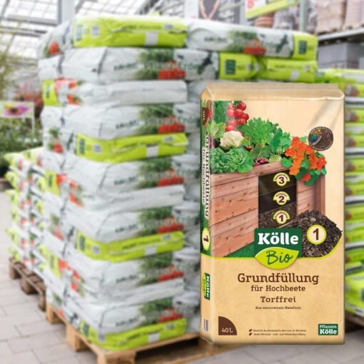 Hochbeet-Grundfüllung, 1800l, 45 Sack à 40 L, Ohne Zusätzliche Versandkosten -Freien Garten Promotion Geschäft 0960300207 Koelle Bio Hochbeet Grund fuellung 40L 1 79704