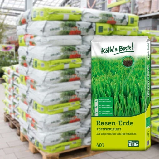 Kölle's Beste Rasenerde Torfreduziert, 1200l, 30 Sack à 40 Liter -Freien Garten Promotion Geschäft 0960300234 KB Rasenerde torfreduziert 40L Palette 45St 64950