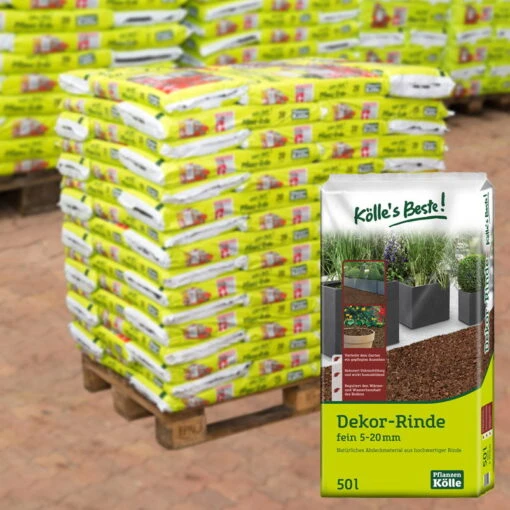 Kölle's Beste Dekor-Rinde Fein, 2250 L Gesamt, 45 Sack á 50 L, Palettenware -Freien Garten Promotion Geschäft 0960400022 KB Dekorrinde 05 20mm 50L 77011