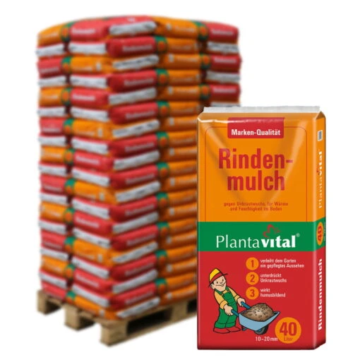 Plantavital Rindenmulch Fein, 2280l, 57 Sack á 40l -Freien Garten Promotion Geschäft 0960450006 Plantavital Rindenmulch fein 40l Palette 57St 78582