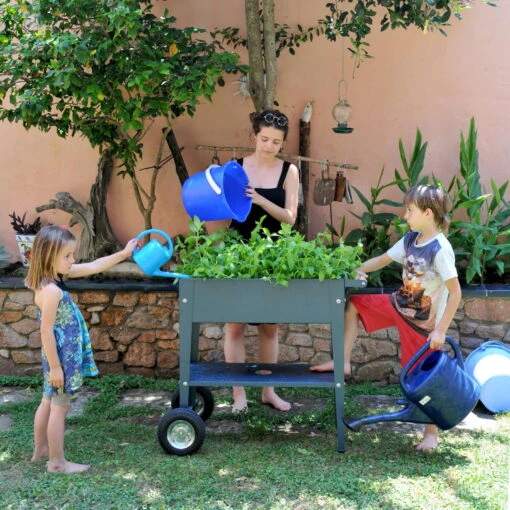 Hochbeet-Trolley Mit Rädern, Anthrazit, Metall, 75 X 35 X 80 Cm, 47 L -Freien Garten Promotion Geschäft 0980250141 Urban Garden Trolly auf Raedern anthrazit 15 84501