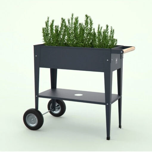 Hochbeet-Trolley Mit Rädern, Anthrazit, Metall, 75 X 35 X 80 Cm, 47 L -Freien Garten Promotion Geschäft 0980250141 Urban Garden Trolly auf Raedern anthrazit 9 84505