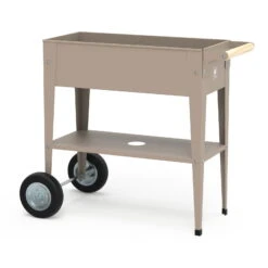 Hochbeet-Trolley Mit Rädern, Taupe, Metall, 75 X 35 X 80 Cm, 47 L -Freien Garten Promotion Geschäft 0980250143 Urban Garden Trolly auf Raedern taupe 1 84522