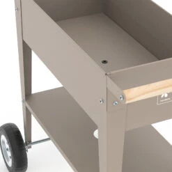 Hochbeet-Trolley Mit Rädern, Taupe, Metall, 75 X 35 X 80 Cm, 47 L -Freien Garten Promotion Geschäft 0980250143 Urban Garden Trolly auf Raedern taupe 5 84527